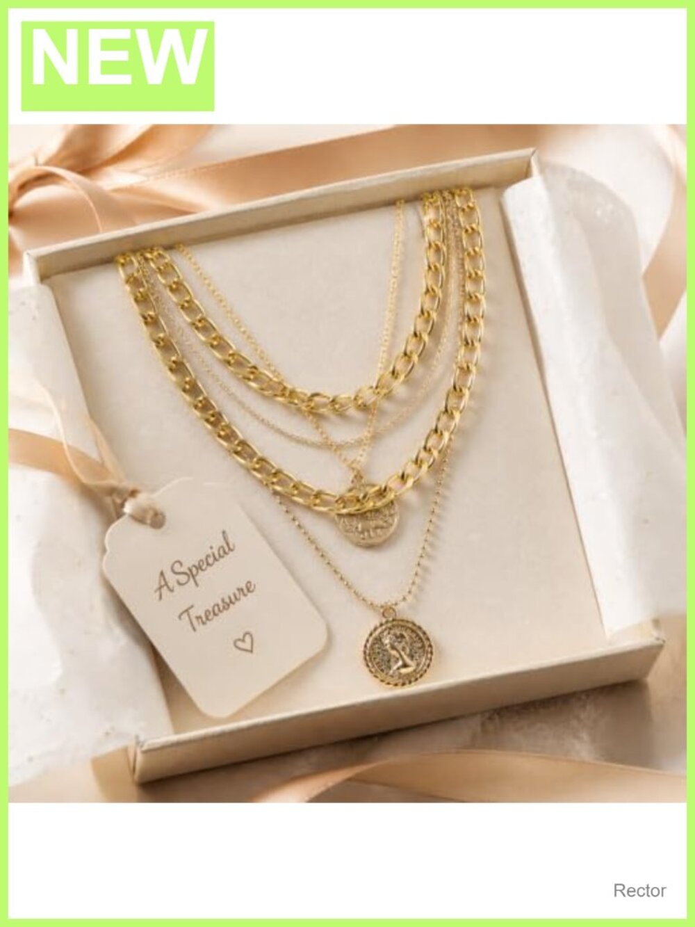 Gold Layered Coin Pendant Necklace Chunky Chain Pirate Costume Jewelry - Picture 3 of 6